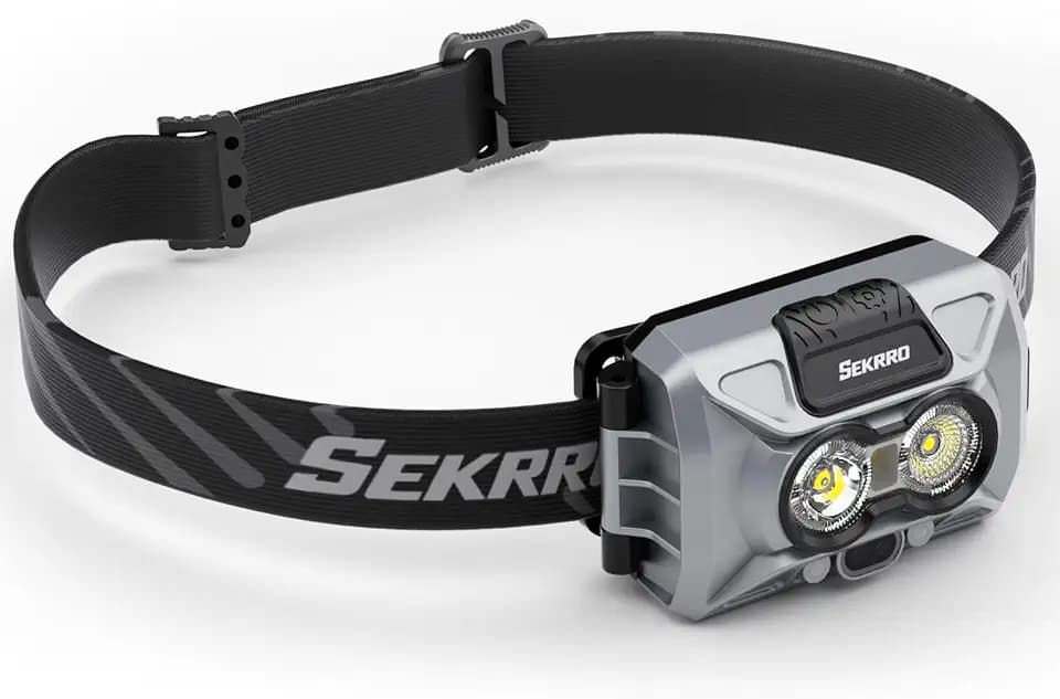 Sekrro F8 Lightweight Headlamp, 800LM USB-C Rechargeable with AAA Backup