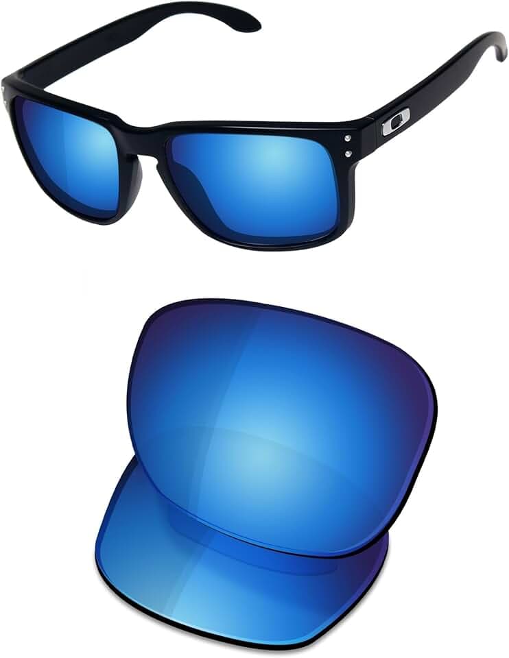 OSharp Replacement Lenses for Oakley Holbrook OO9102-57mm Sunglasses - HD Polarized, Mirrored, UV Protection & Perfectly Fit - Ice Blue Mirrored