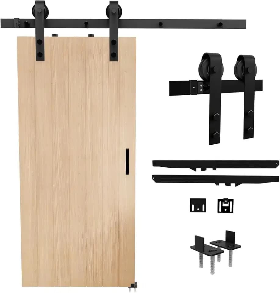 ZENIX 200 cm Schiebetür-Set mit Anti-Quetsch Soft-Close | Ultra-leises, bohrfreies Einzeltür-System für 100 cm Öffnungen | Einfach zu demontieren