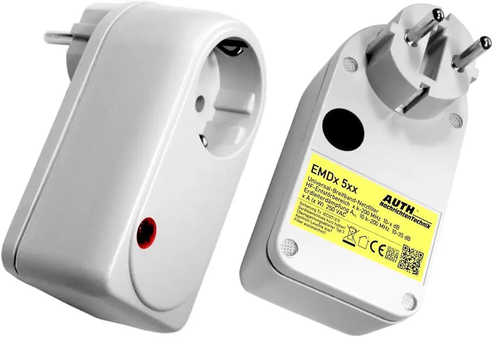 AUTH Netzfilter Universal-Breitband Spezial, Zwischenstecker (6 A, 10 k-200 MHz, 10-70 dB, lichtgrau)