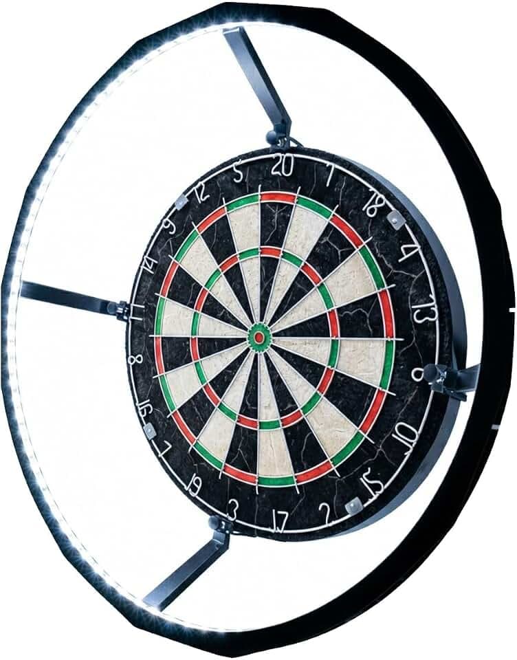 Dartscheibe Beleuchtung– Ultrahell 360° LED Lichtring für Sisal Dartboard – Schattenloser Runddesign mit einfacher Schnappmontage –Dartscheibe Licht für dunkle Spielzimmer und Clubs