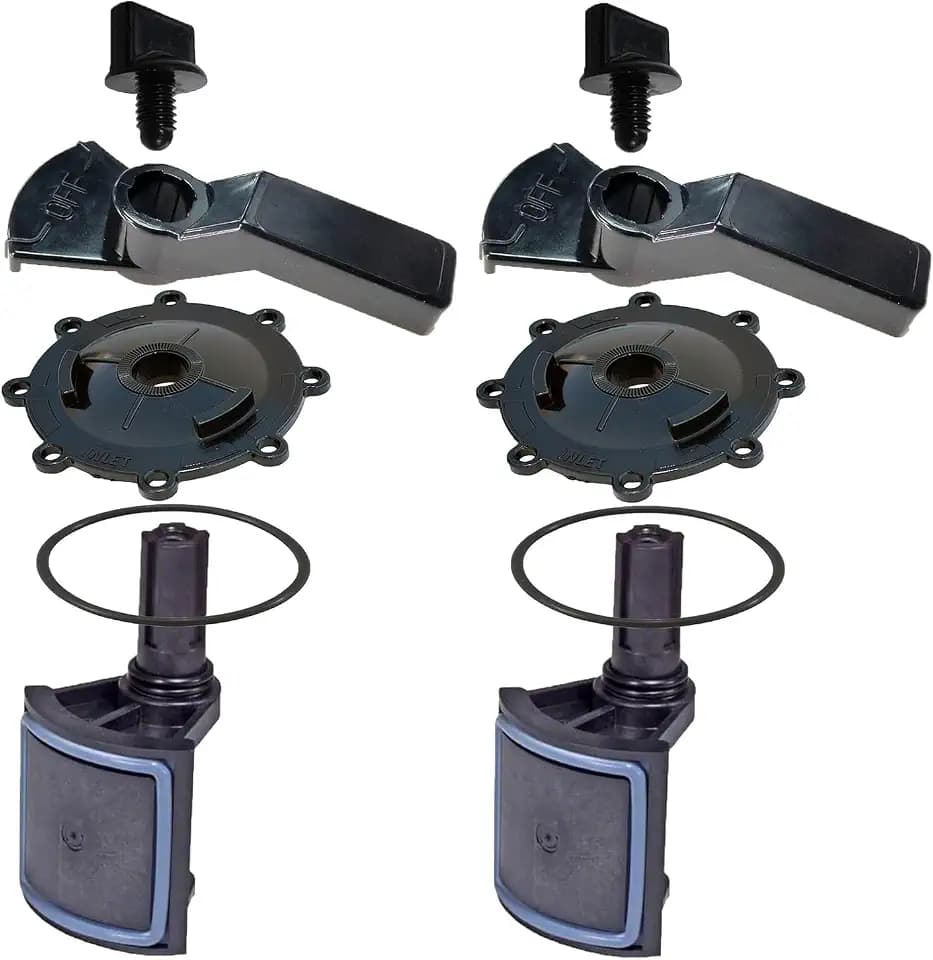 ATIE 2-Port/3-Port Pool Valve Rebuild Complete Kit Compatible with Jandy 2-way/3-way 4715, 4716, 4717 Valve and Gray Valves with Diverter Valve 4720, Cover 4606, Handle 7433 (2 Pack)