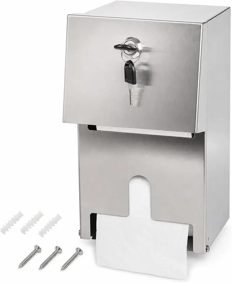 Commercial Double Rolls Toilet Paper Dispenser Holder,Stainless Steel