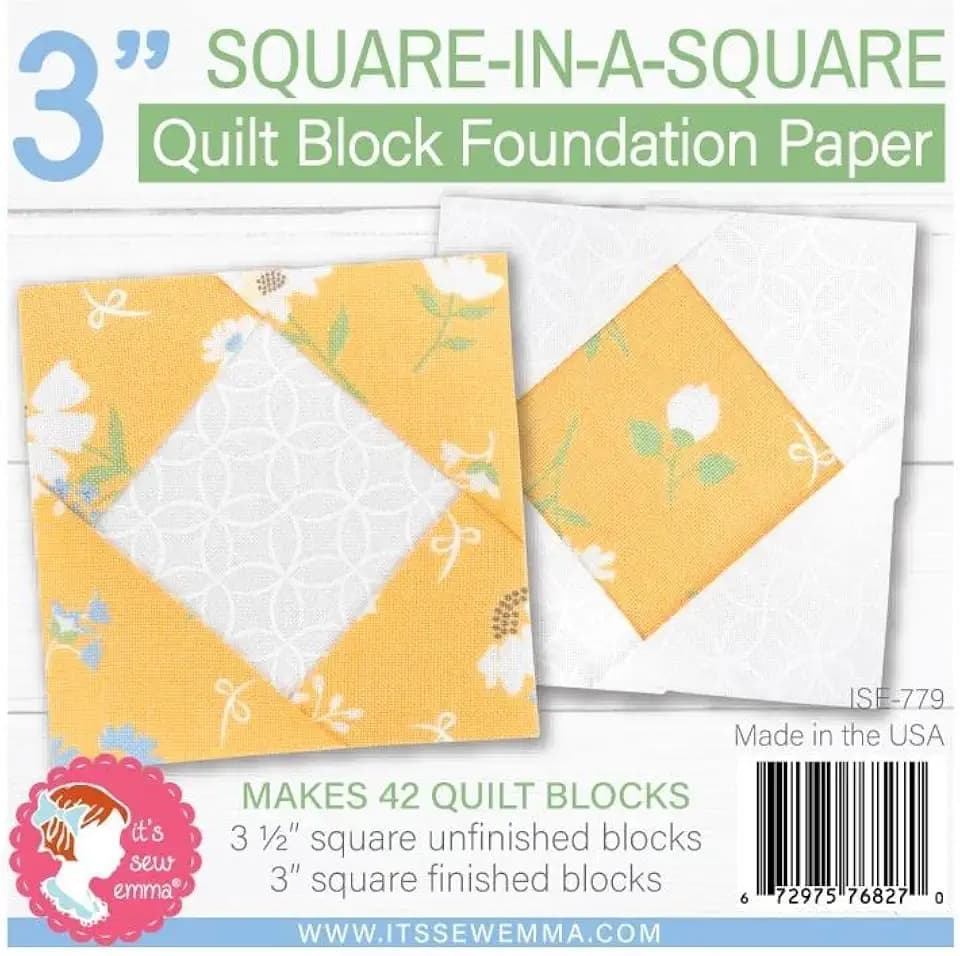 It's Sew Emma Square Block 3 Foundation Paper (ISE779)