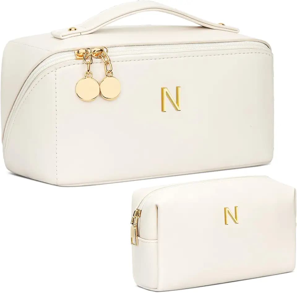 Initial Makeup Bag Personalized Gift for Women Teen Girls