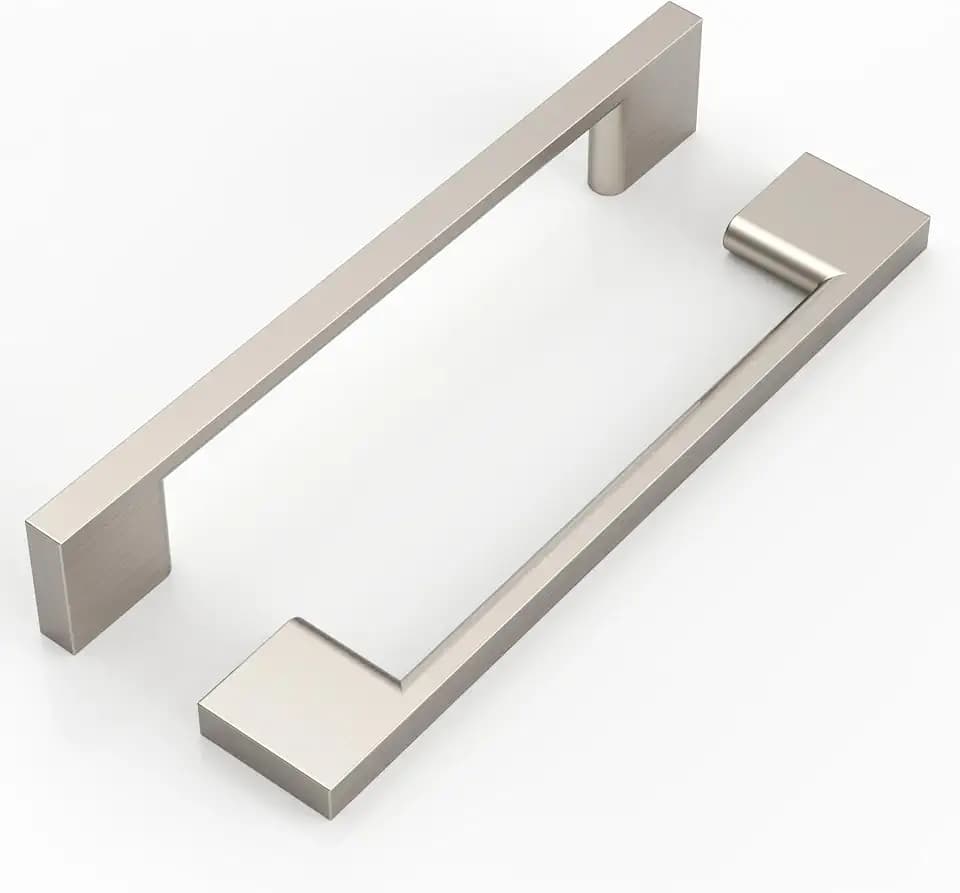 9BUILD 10 Pack Brushed Satin Nickel Cabinet Pulls 5 Inch Satin Nickel Kitchen Cabinet Handles, Cabinet Hardware for Cupboard Drawer Pulls
