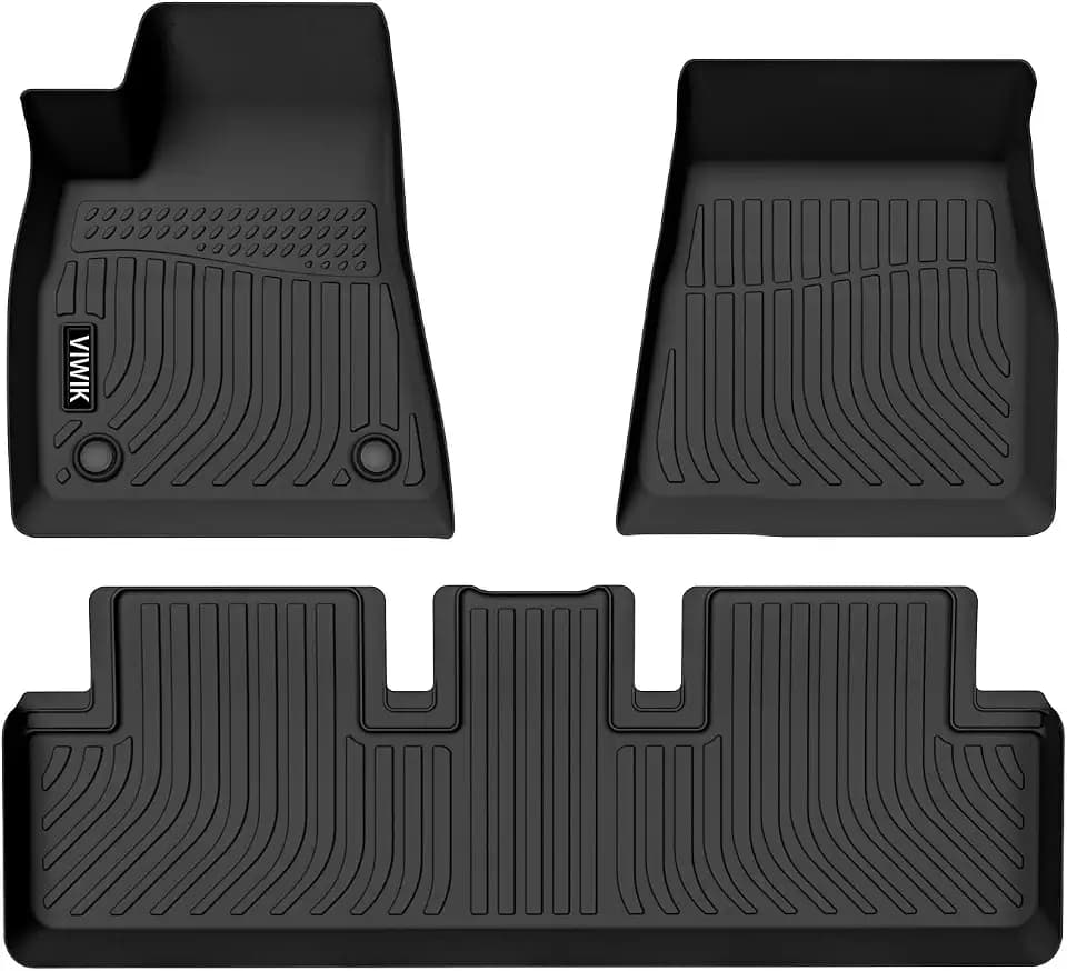 VIWIK for Tesla Model 3 Floor Mats Custom Fit 2020-2024, Automotive All Weather Car Mats for Tesla Model 3 2020 2021 2022 2023 2024 TPE Rubber Floor Liners Front & Rear Non-Slip Odorless