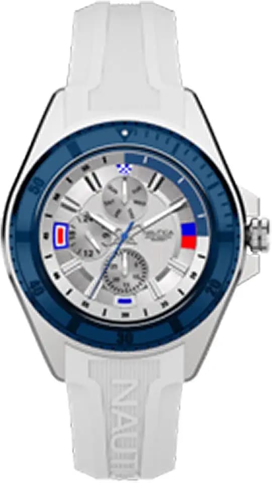 Nautica NCT Leeway White Strap Watch (Model: NAPLWF5O3)