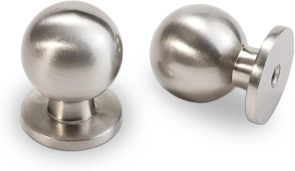 10 Pack Cabinet Handles - Brushed Satin Nickel Knobs, Silver Drawer Knobs, Zinc Alloy Hardware for Cabinets & Cupboards