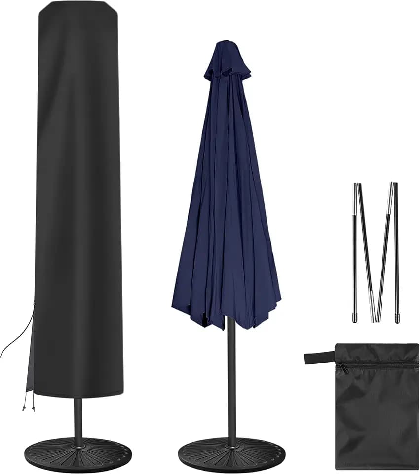 Patio Umbrella Cover for Outdoor Umbrella 6.5-11 FT, Black