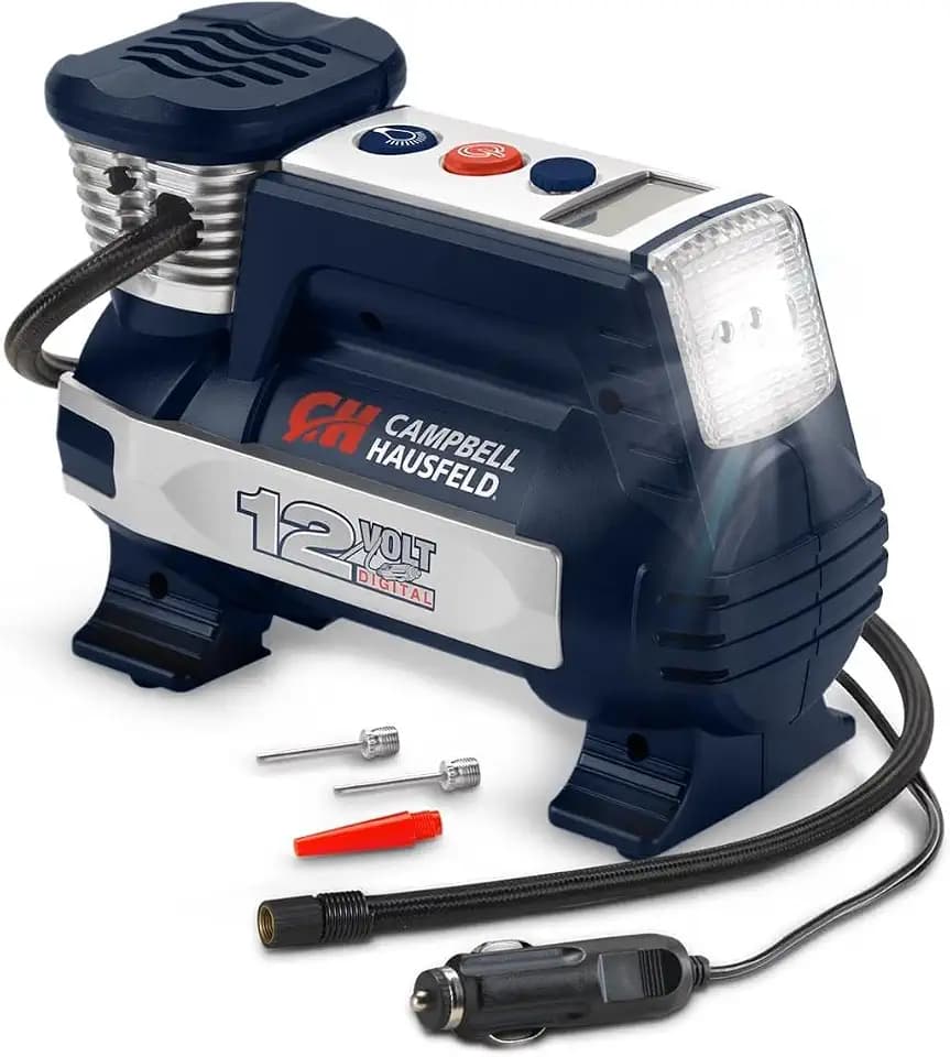 Powerhouse Digital Inflator, Portable Compressor, Auto Shut-Off, 12V 100 PSI & Safety Light (Campbell Hausfeld AF011400)