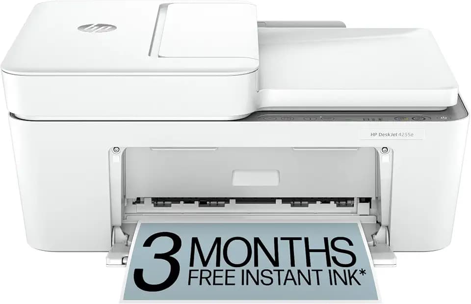 HP DeskJet 4255e Wireless All-in-One Color Inkjet Printer, Scanner, Copier, Best-for-Home, 3 Month Instant Ink Trial Included. This Printer is only 2.4 ghz Capable. AI-Enabled (588S6A)