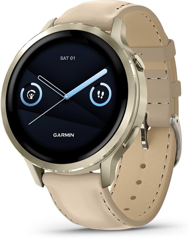 Garmin Venu® 4, Advanced Fitness Smartwatch, 41mm, Light Sand Leather