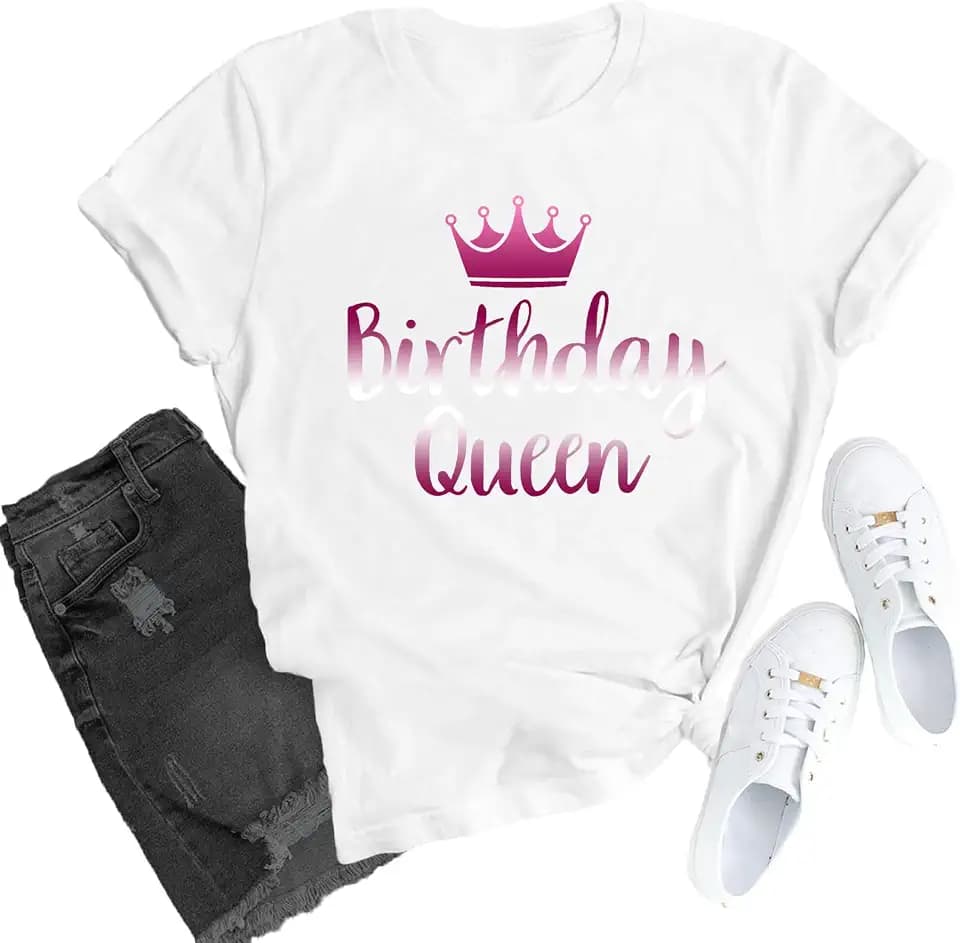 SUWATOIN Damen Geburtstagshemd Geburtstag Squad T-Shirts Party Squad Tee Top