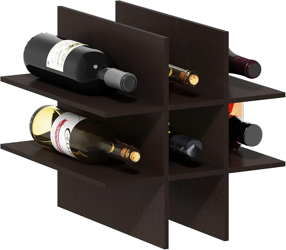 Furinno Cubicle 9-Compartment Cube Insert, Cube Organizer, Dark Oak