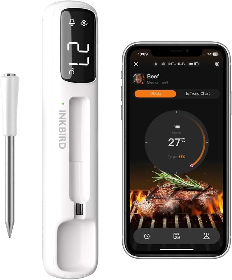 Inkbird Mini Fleischthermometer kabelloses, LCD-Display Grillthermometer