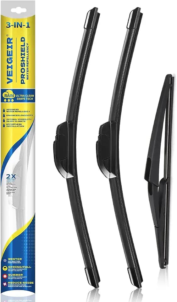 3 Pack Windshield Wiper Blades Compatible with Nissan Rogue 2014-2023 Pathfind 2013-2021 Original Factory Quality Front Rear Wipers Blade Set for My Car - 26" 17" 12"