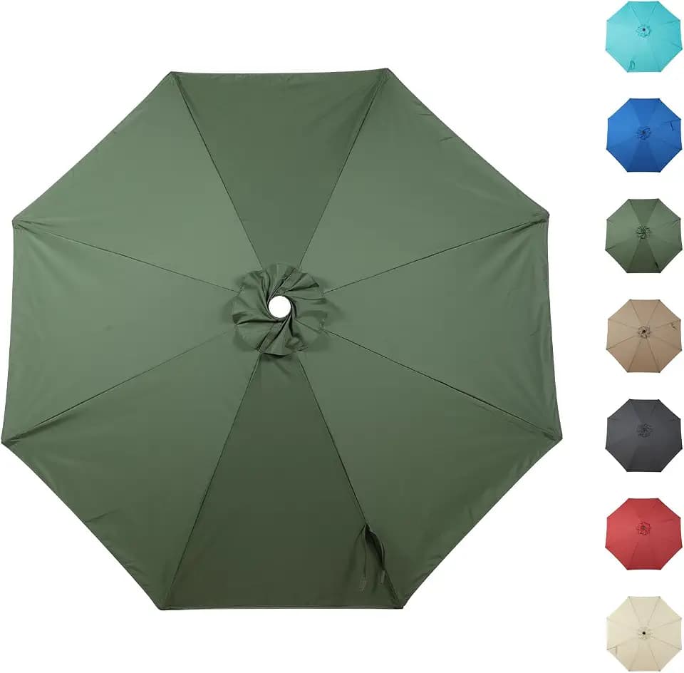 COWVIE Umbrella Canopy Replacement for 8 Ribs Patio Umbrella, Outdoor Table Parasol Replacement for Yard, Canopy Only