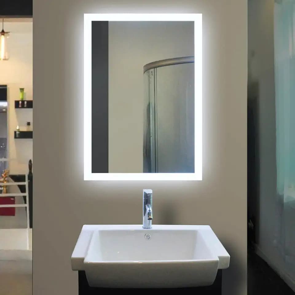 L&S LED Spiegel Vista DualColor, Badspiegel mit Beleuchtung 60x80 mit Touch Sensorschalter 230V 45W, Aluminium, Glas