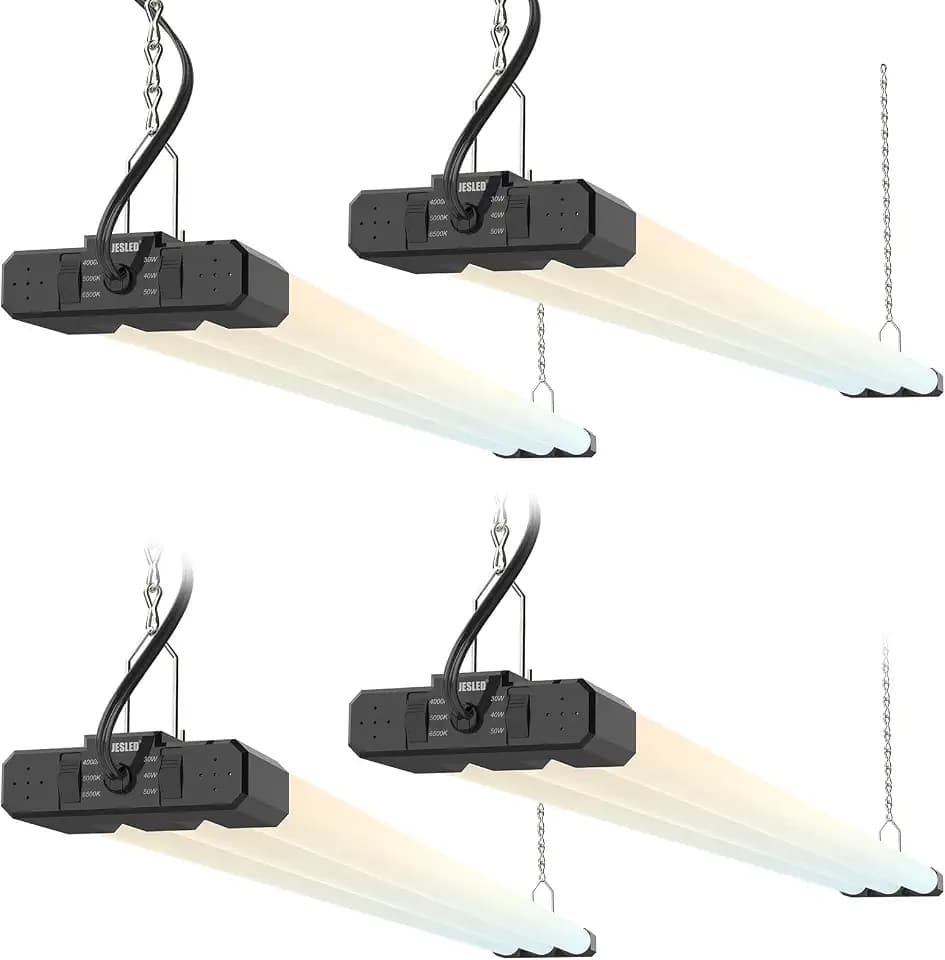 JESLED LED Shop Lights 4FT 7500LM, 3CCT & 3 Wattage Adjustable, ETL