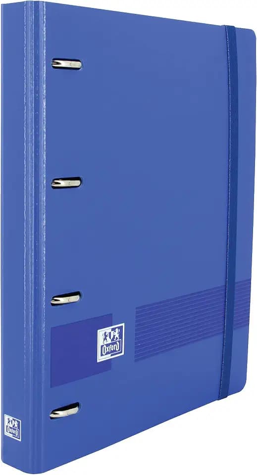 Oxford Live & Go Ordner, A4+, 4 Ringe, mit Ersatz, 100 Blatt, Blau