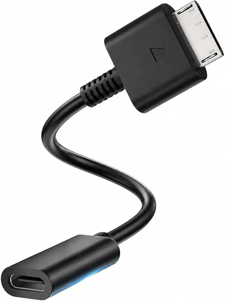 USB-C Charger Adapter Compatible with PSP Go, 10 cm Charging Converter, Supports C-to-C and A-to-C Cables, Charging Only