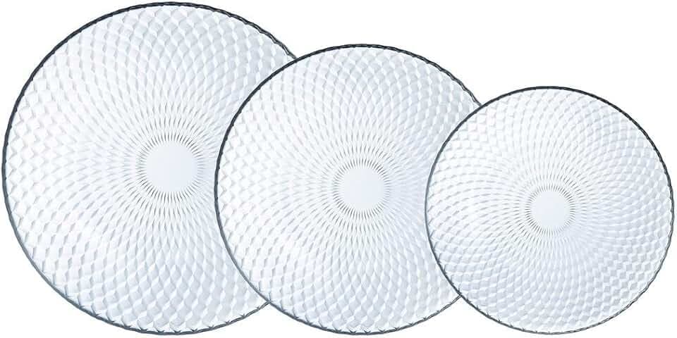 Luminarc Pampille Clear Geschirrset aus Glas, 18 Stück - 6 Personen, transparent