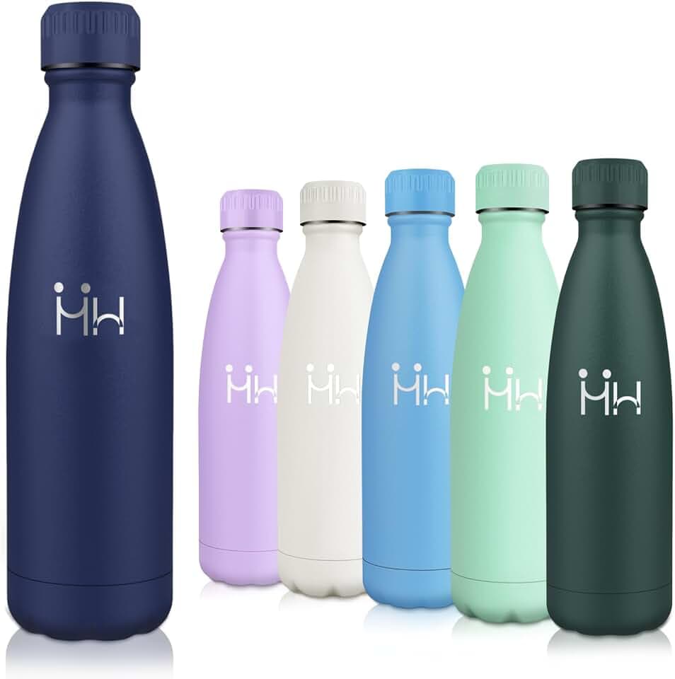 Motswedi Thermosflasche 0.5L, BPA Frei, Trinkflasche Edelstahl, Vakuum Isolierte, Edelstahl Trinkflasche, Doppelwandige, Wasserflasche für Schule, Reisen, Sport, Fahrrad, Dunkelblau