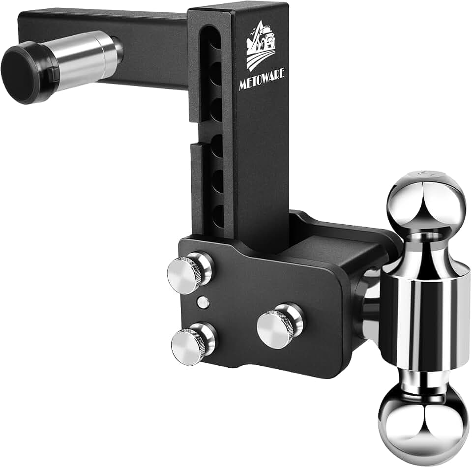METOWARE 2" Adjustable Trailer Hitch Ball Mount, 6" Drop/Rise, 14K GTW