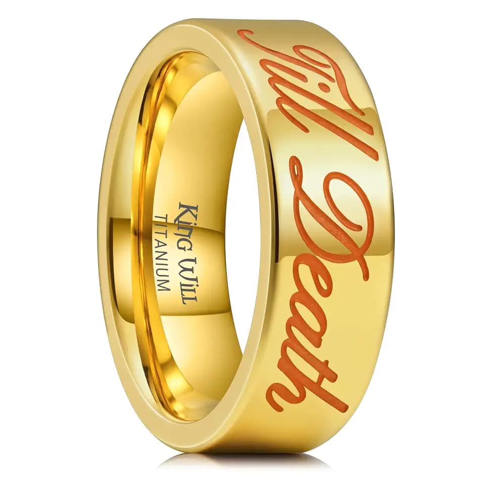 King Will 316L Men Wedding Band-Till Death/This Shall Pass 8mm Size 7-12