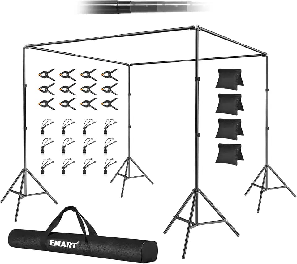 EMART Backdrop Stand, 10x10x7ft Large Adjustable Background Stand for Party