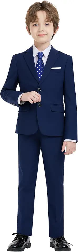 Boys Formal Suit Set with Adjustable Waist, 2 Fit Type: Regular & Husky