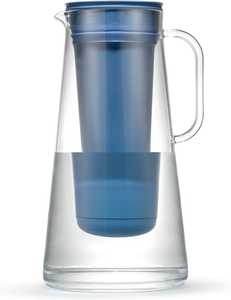 LifeStraw Home Pitcher BPA Free Plastic 7 Cup Stormy Blue