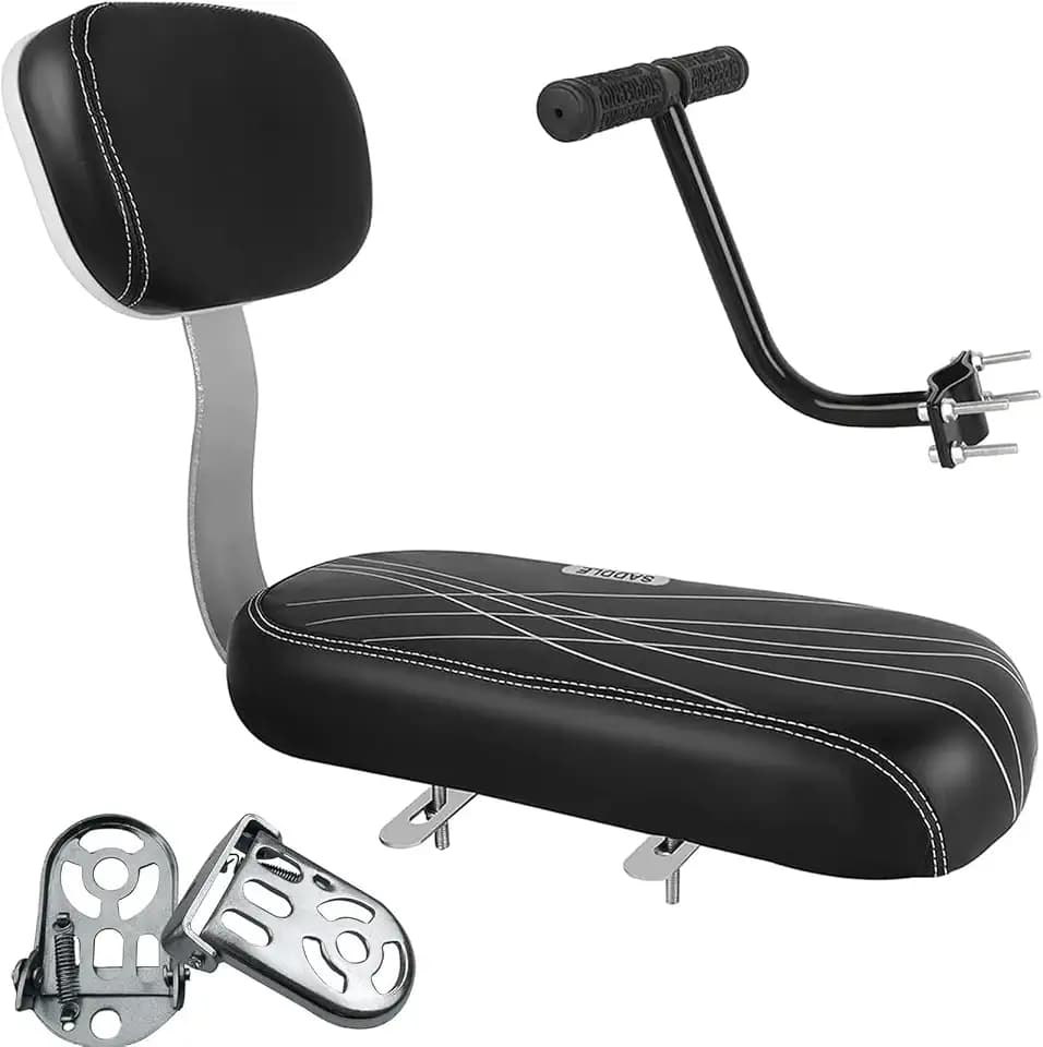 Fahrradrücksitz - Polstersattel mit Rückenlehne geeignet für Erwachsene BMX-Mountainbike