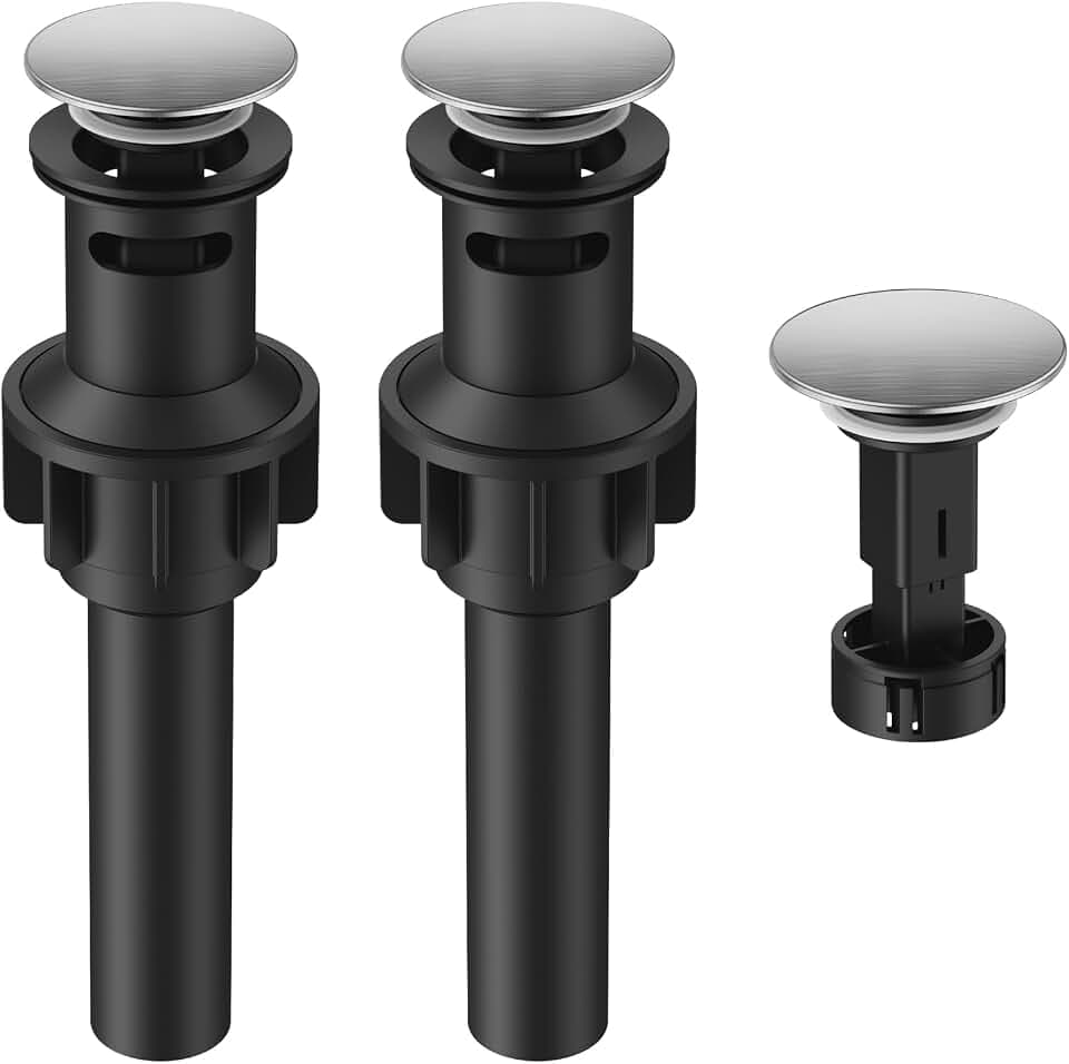 Bathroom Sink Drain with Overflow with Hair Catcher Anti-Clog Sink Strainer