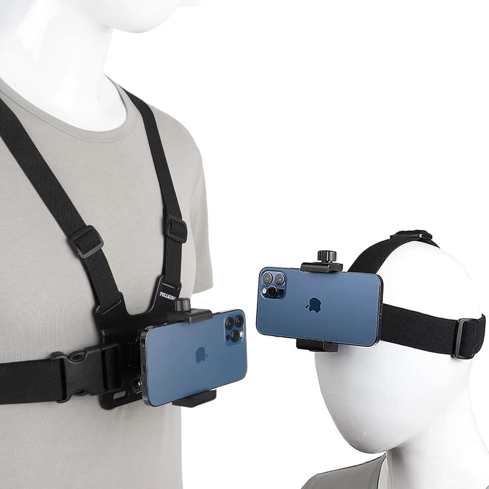 PellKing Phone Head Mount & Chest Strap Mount,for First-Angle Shooting