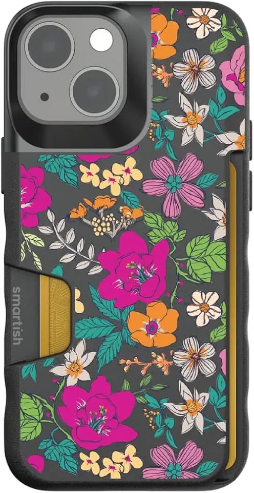 Smartish® iPhone 13 Mini Wallet Case - Wallet Slayer Vol. 1 [Slim + Protective] - Its A Jungle - Drop Tested 6FT - Credit Card Holder - Floral Case for Women - Fits Apple iPhone 13 Mini