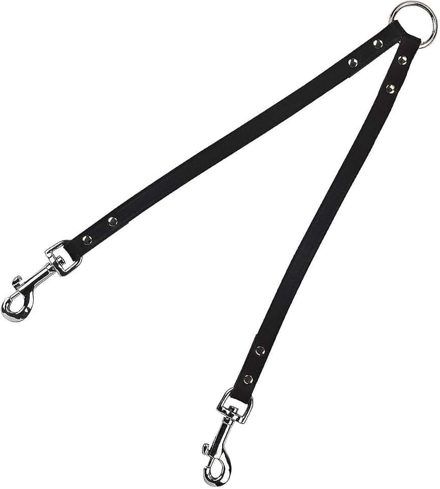 Kerbl Pet Vegas Koppel, schwarz 18mm / 30cm, für Zwei Hunde