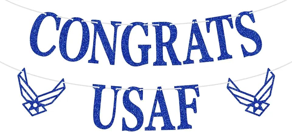 Congrats USAF Banner, Congrats Pilot/Future Pilot, Military USAF Sign Bunting, US Air Force Graduation Party Decorations