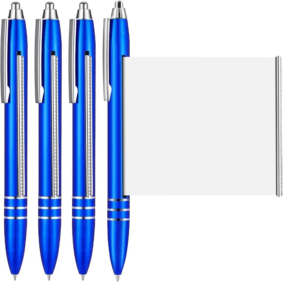 4 Stück Blauer Kugelschreiber mit Spickzettel,Spicker Stift