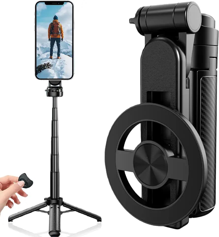 4 In 1 Multifunktions Selfie Stick Mit 360° Drehung, Magnetischer Selfie Stick, Mini-Kamerastativ mit Kabelloser Fernbedienung, Handyhalterung Für iPhoneAndroid Zuhause, Reisen, Videoaufnahme