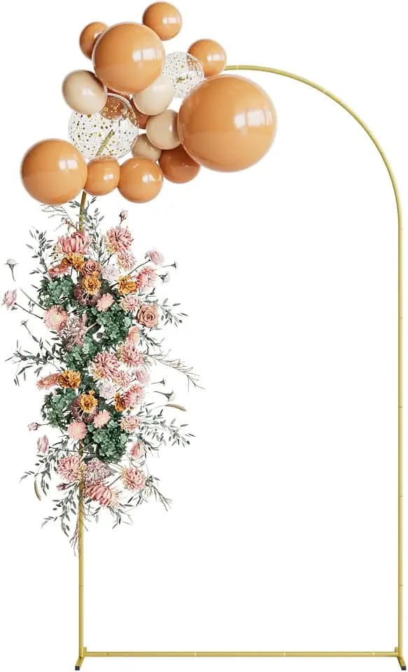 Wedding Arch, Metal Arch Backdrop Stand, Garden Arch, Gold, 7.2FT