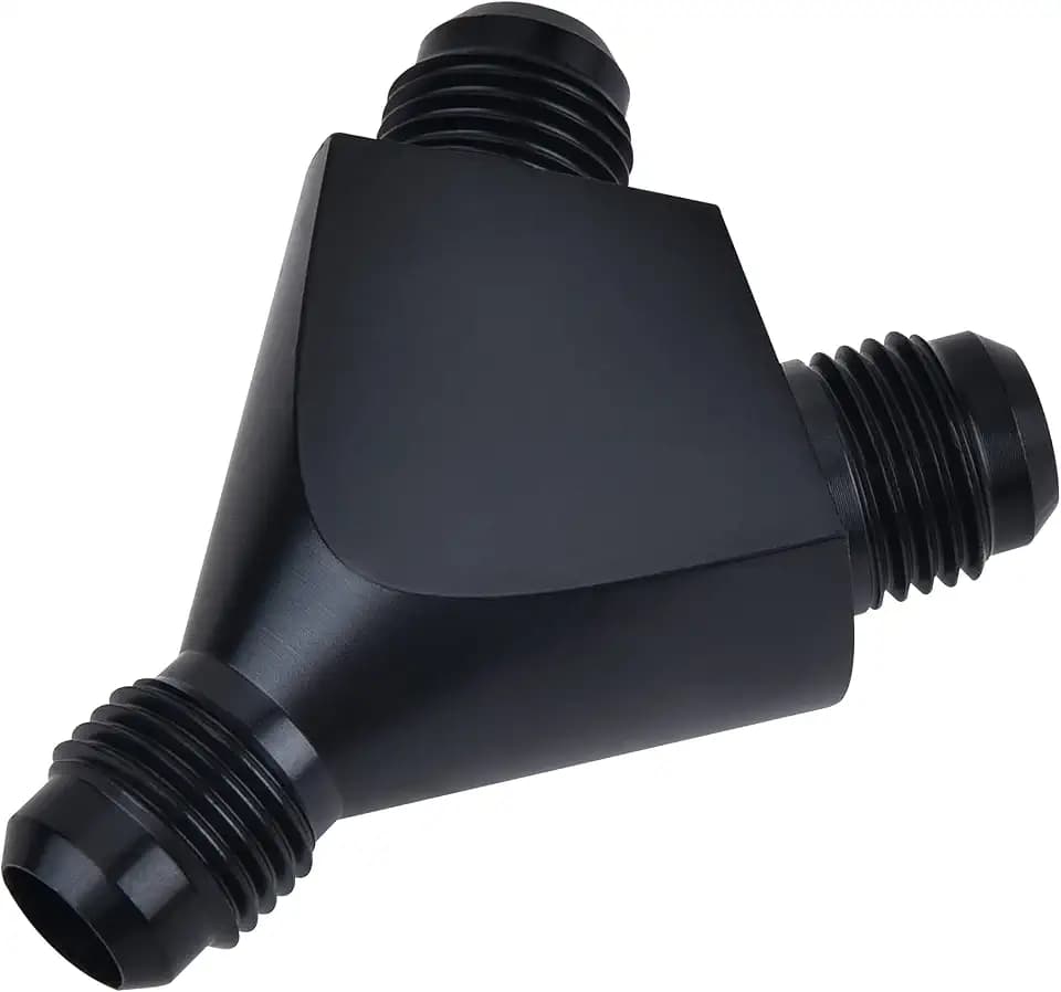 EVIL ENERGY 6AN Y Block Flare Fitting Adapter Union Splitter Black