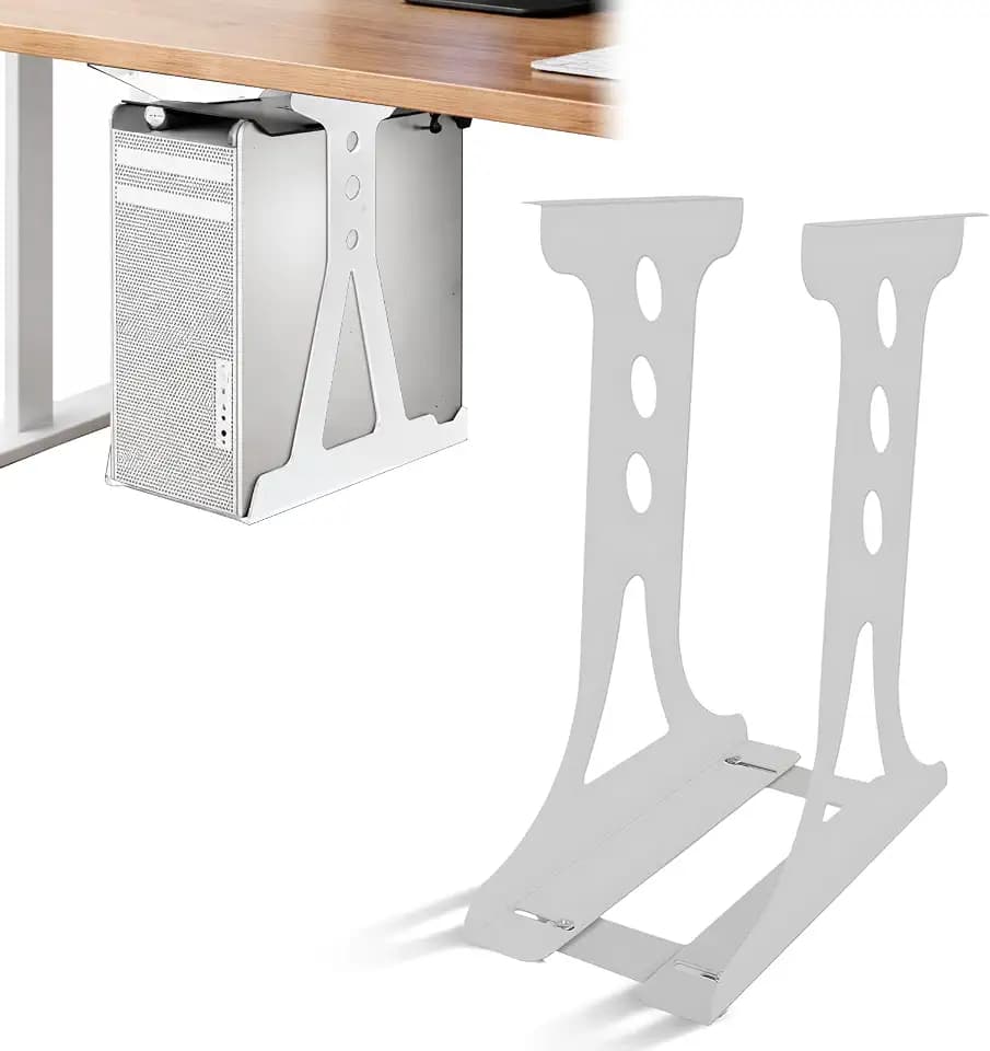 PC Halterung Unter Schreibtisch, für Meisten Computergehäuse, Verstellbare PC-Halterung, Schreibtisch bis zu 35 kg für den Meisten Hosts (Weiß)