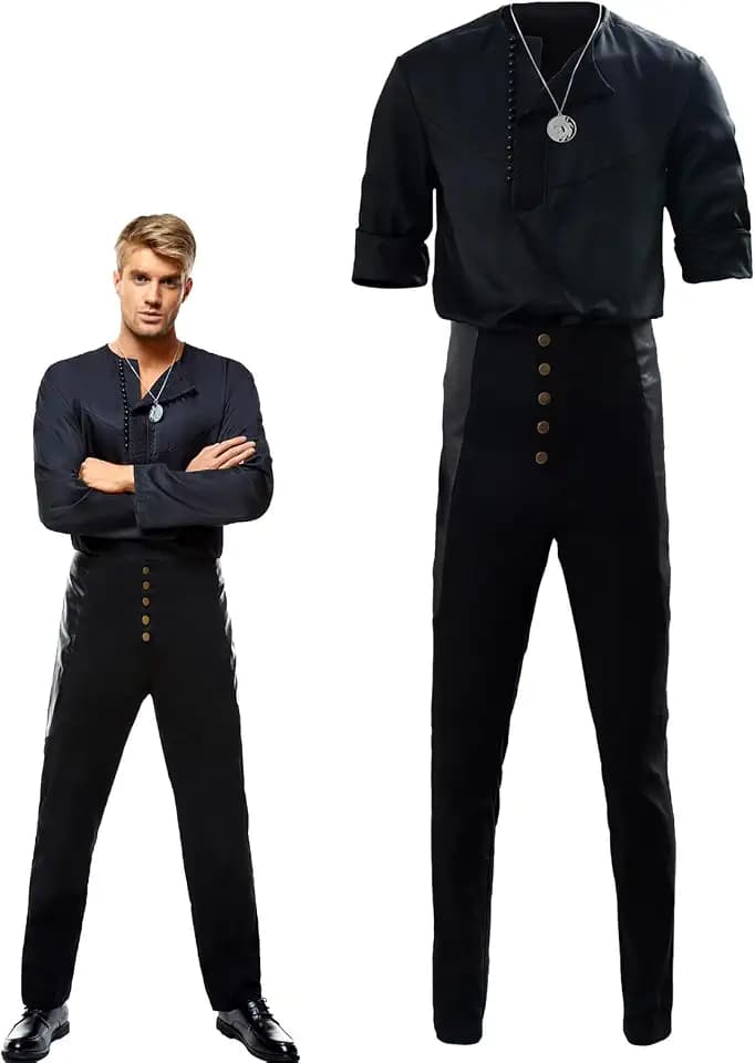 Adult White Wolf Costume Outfit Shirt Pants Cosplay Costume