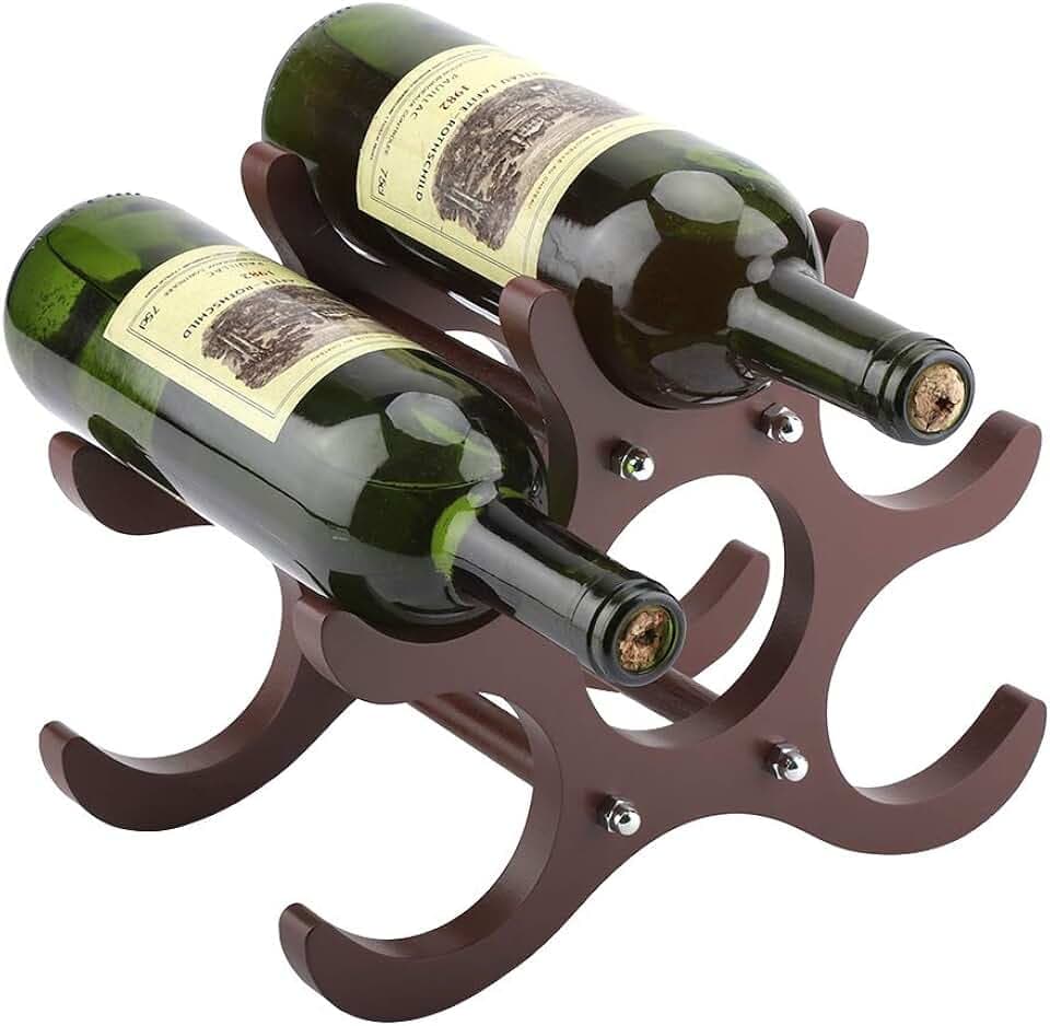 lyrlody Weinregal aus Holz Flaschenregal für 6 Flaschen Horizontale Aufbewahrung Kreative Dekoration für Haus Bar