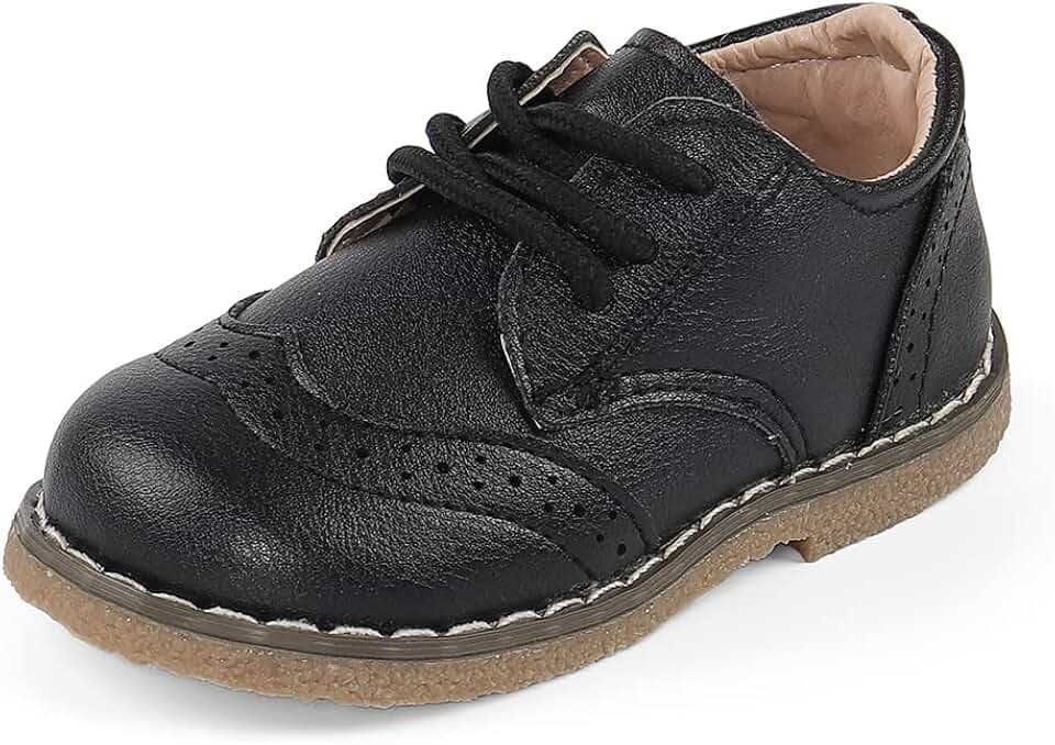MASOCIO Boys Girls Lace Up Shoes Toddler Little Kids School Shoes Flat Dress Shoes (Toddler/Little Kid)