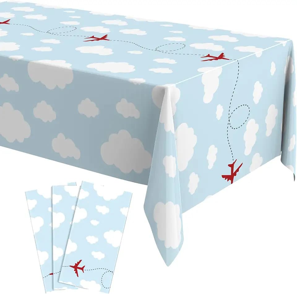 Teenyyou 3 Pack Airplane Birthday Party Tablecloth,Cute