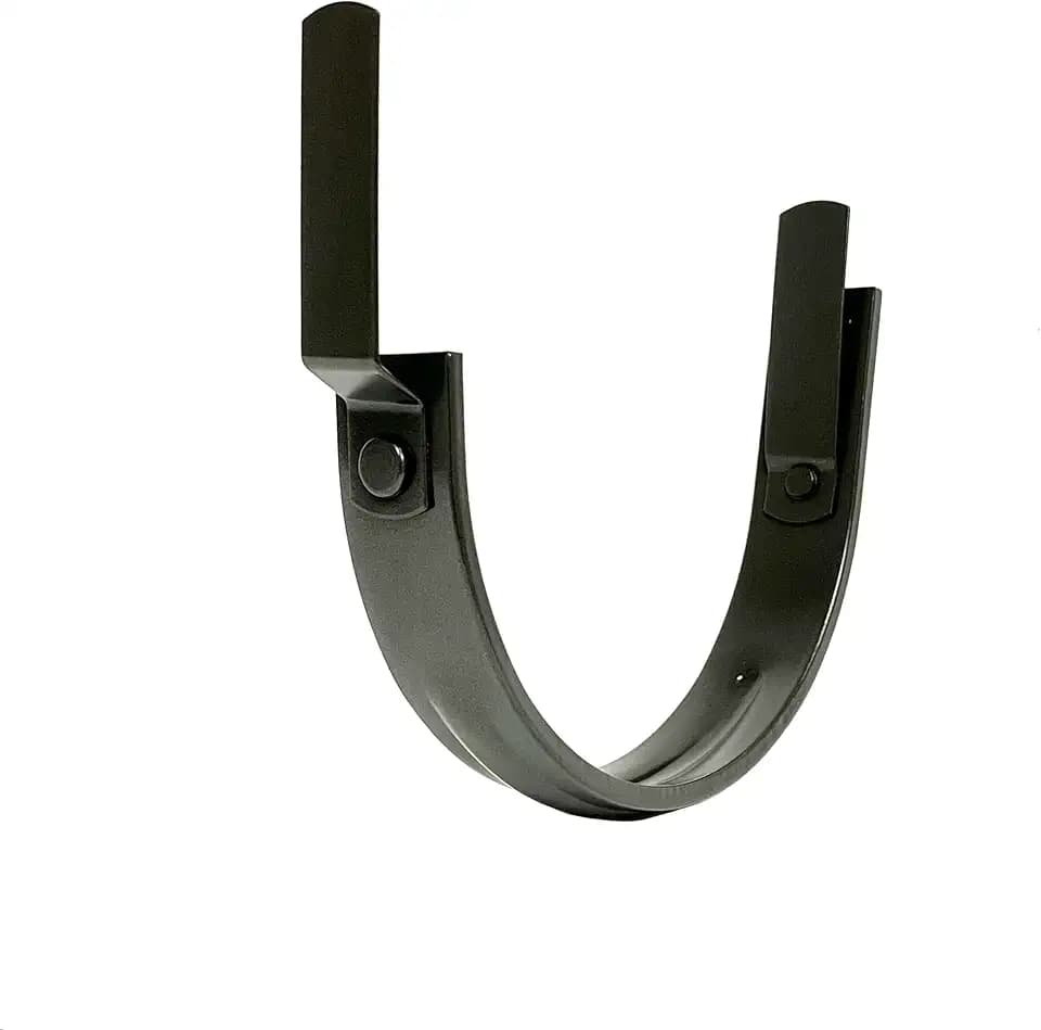 8" Halfround Gutter Hanger - Aluminum - Powder Coated to Match Gutter Coil Color - 8" Gutter - Works on Straight and Slanted Fascia (8" Halfround) (Dark Bronze, 8 inch)