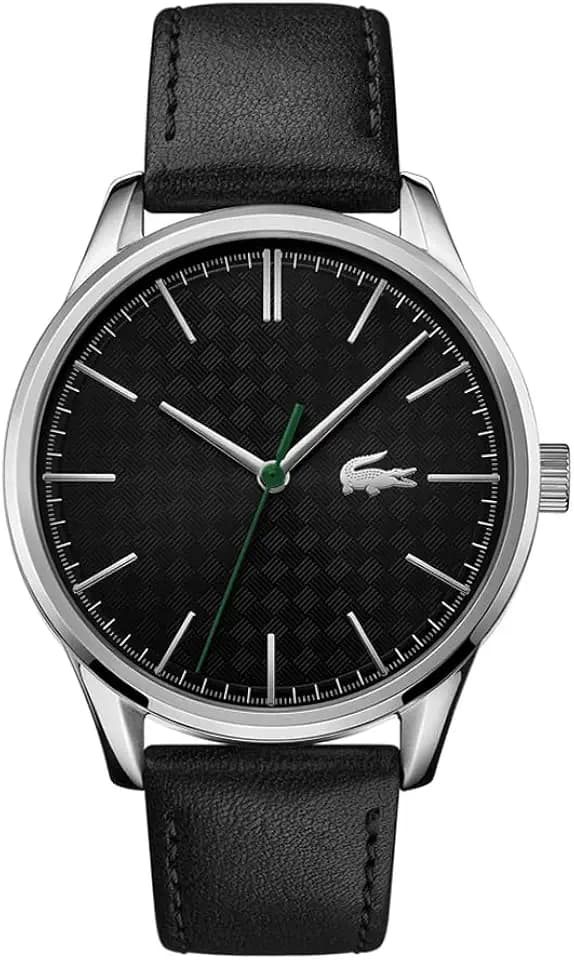 Lacoste Analog Quarzuhr für Herren Kollektion Vienna mit Schwarzes Lederarmband - 2011047